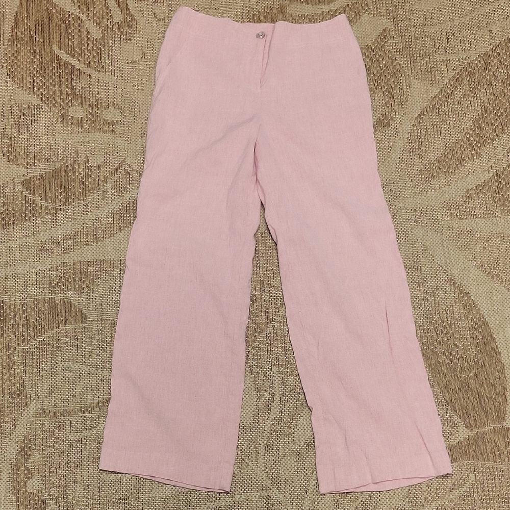 St. John Light Pink Linen Pants